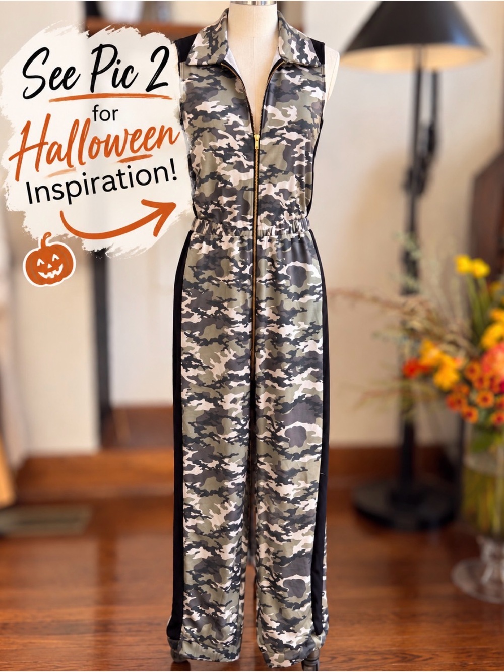 Revolution Camo Unitard Adult Cotton Spandex Streetwear Jumpsuit S